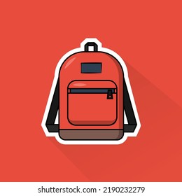 Flat Design of School Bag, can be use as Logo, Sticker, and Poster