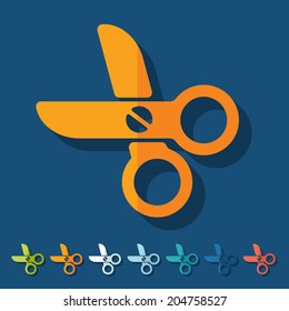 Flat design: scissors