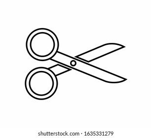 Flat design of scissors  in black and white perfect for apps, website, logo or sign as a vector