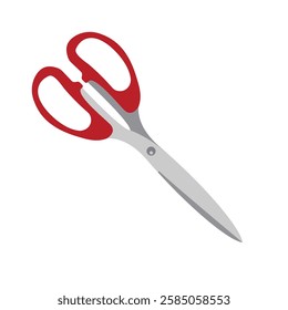 flat design scissors red vector design illustration