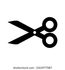 Flat design scissors silhouette icon. Cut. Vector.