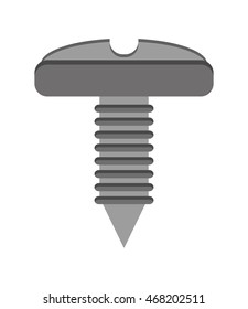 flat design screw nut icon vector illustration
