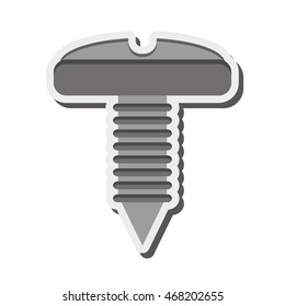 flat design screw nut icon vector illustration