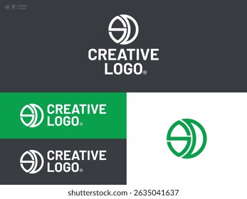 Flat design SD logo template