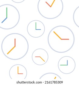 Flat design of seamless clock on white background, rounded clock on white background, flat design of timer vector, seamless clock vector design.