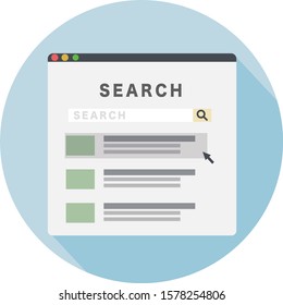 Flat design to search on the internet