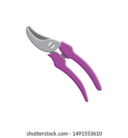 Flat design secateurs isolated on white background. Vector illustration.