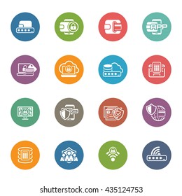 Flat Design Security and Protection Icons Set.