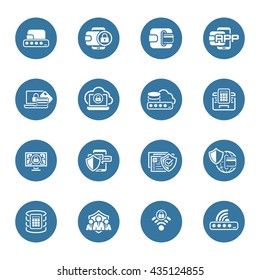 Flat Design Security and Protection Icons Set.