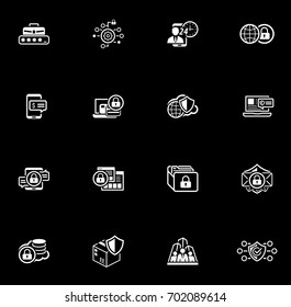 Flat Design Security and Protection Icons Set. Isolated Illustration. App Symbol or UI element. Personal Access and Assistence, Global Safety and Security, Payment Security.