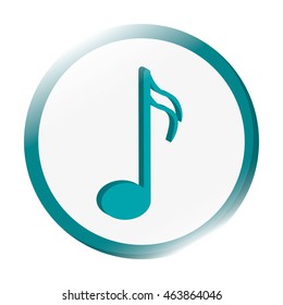 flat design semiquaver musical note icon vector illustration