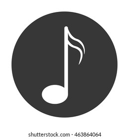 flat design semiquaver musical note icon vector illustration