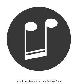 flat design semiquaver musical note icon vector illustration