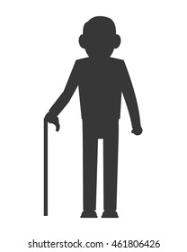 flat design senior man icon vector illustration