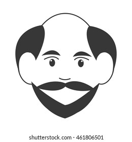 flat design senior man icon vector illustration