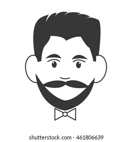 flat design senior man icon vector illustration