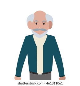 flat design senior man icon vector illustration