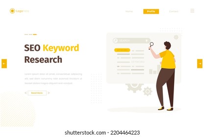 Diseño plano Concepto de ilustración de la palabra clave SEO