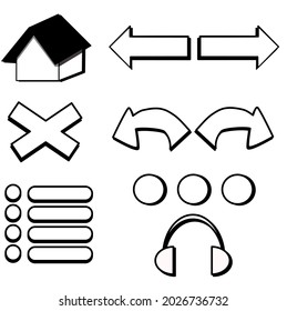 flat design, set icon for program such as home headphone list and etc,illustration icon design