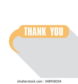Flat design with shadow, speech bubble, Thank You, vector.