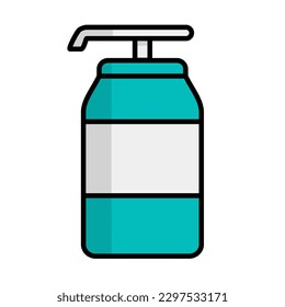 Flat design shampoo bottle icon. Vector.