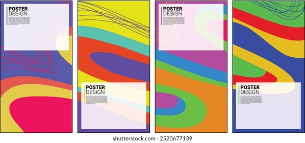 flat design with a shape resembling sea air on the beach plus a box column for writing on the poster