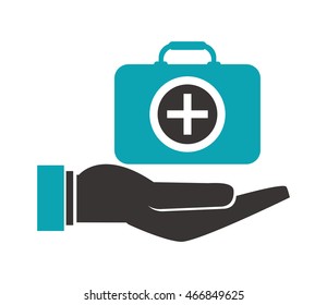 flat design shelter hand health icon vector illustration