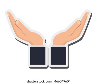 flat design shelter hand icon vector illustration