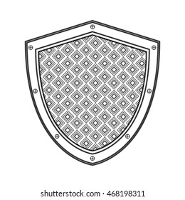 flat design shield emblem icon vector illustration