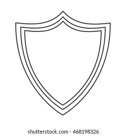 flat design shield emblem icon vector illustration
