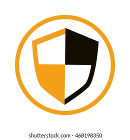 flat design shield emblem icon vector illustration