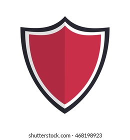 flat design shield emblem icon vector illustration
