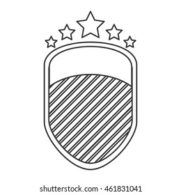flat design shield emblem with stars icon vector illustration