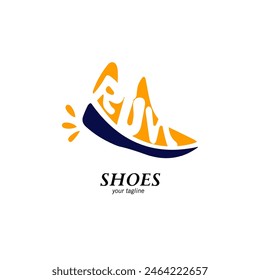 Flat design shoes logo and symbol