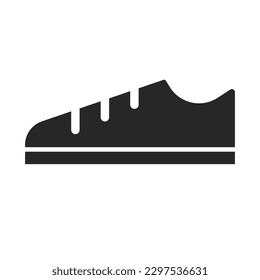 Icono de silueta de zapatos planos de diseño. Sneaker. Vector.