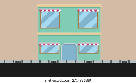 flaches Design eines Ladenhauses