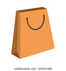 flat design shopping bag icon vector illustration
