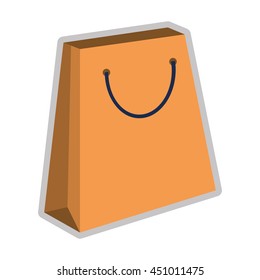 flat design shopping bag icon vector illustration