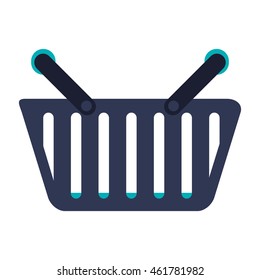 flat design shopping basket icon vector illustration