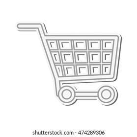 flat design shopping cart icon vector illustration