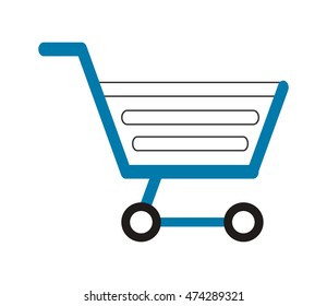 flat design shopping cart icon vector illustration