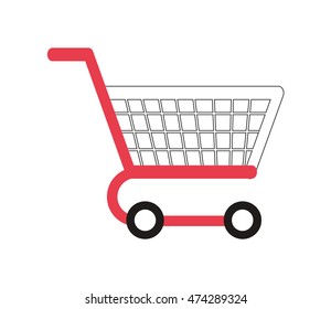 flat design shopping cart icon vector illustration