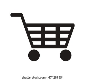flat design shopping cart icon vector illustration