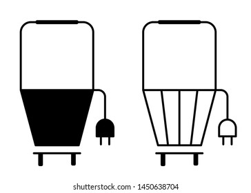 Flat design. Shopping cart vector icon for apps and websites. buyer's cart on wheels. Modern technology - automatic electronic shopping basket. Self-moving trolley. Vector