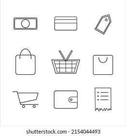 flat design shopping icon set