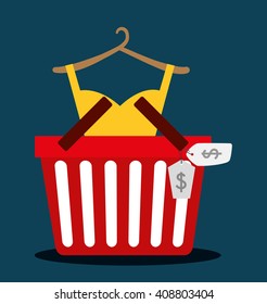 Flat design of shopping icon, vector illustration