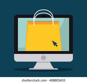 Flat design of shopping icon, vector illustration