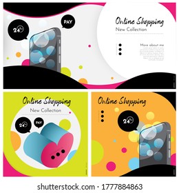 Flat design shopping online  page  Premium Vector