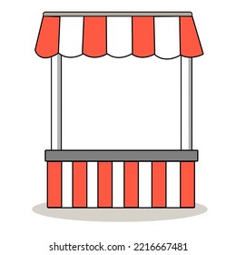 flat design shops facade icons. Cartoon market store illustration.