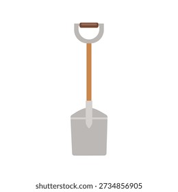 Flat Design Shovel Tool Illustration. Gardening Tools. Garden Maintenance Equipment. Garden Hand Shovel. 